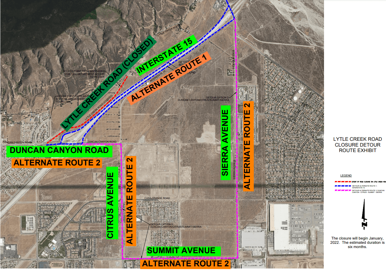 Lytle Creek Closure Starting April 2022