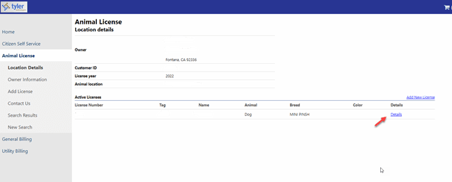 Css Process for Dog Lic request 7