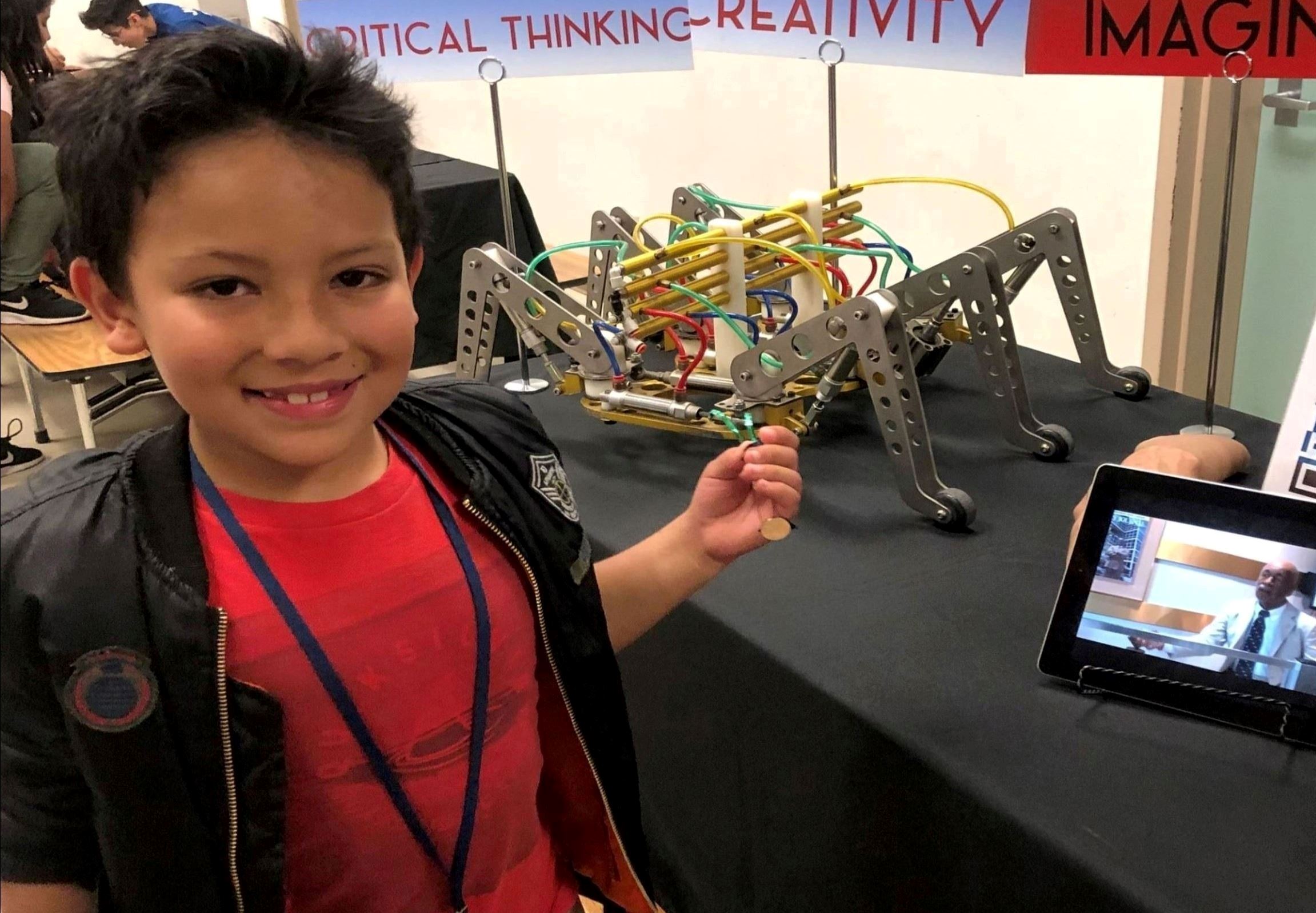 student with his science project 